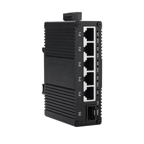 EKN0501GIS Mini Industrial Gigabit Ethernet Switch 5-Port + 1 SFP, Redundant Wide-Voltage Power