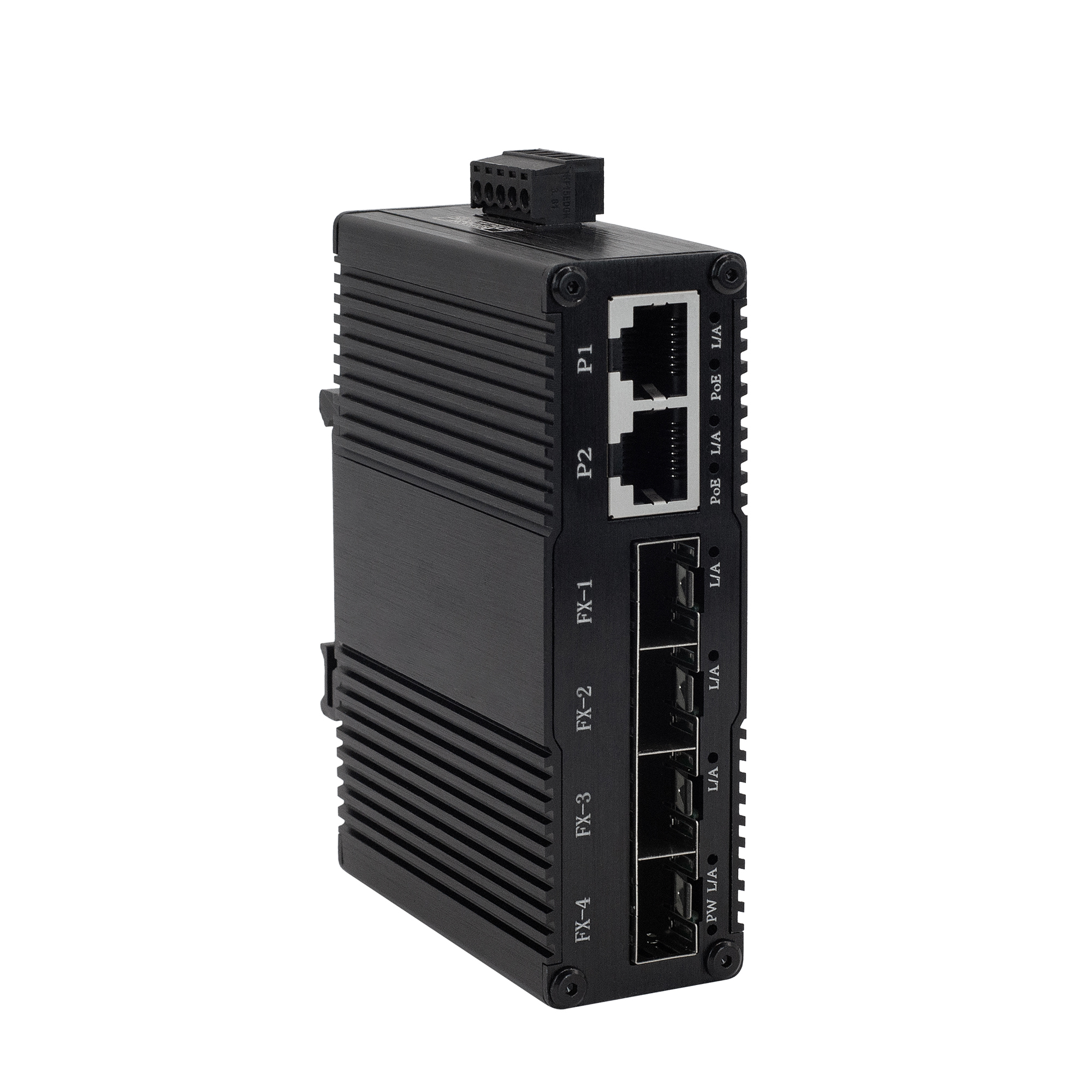 EKN0402GIS Mini Industrial 2-Port Gigabit PoE + 4-Port 1000Base-FX SFP Ethernet Switch