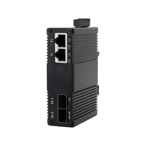 EKN0202GSP Mini Industrial 4-Port Gigabit PoE Fiber Switch, 2×10/100/1000T PoE+ + 2×1000X SFP