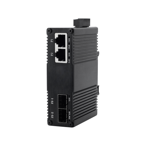 EKN0202GSP Mini Industrial 4-Port Gigabit PoE Fiber Switch, 2×10/100/1000T PoE+ + 2×1000X SFP