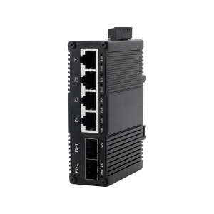 EKN0402GSP Mini Industrial 6-Port Gigabit PoE Fiber Switch, 4×10/100/1000Base-T PoE+ + 2×1000Base-X SFP