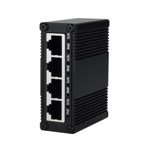 EKN0500GSP Mini Industrial 5-Port PoE Gigabit Ethernet Extender, 1×802.3bt PoE++ Input + 4×802.3af/at PoE Outputs